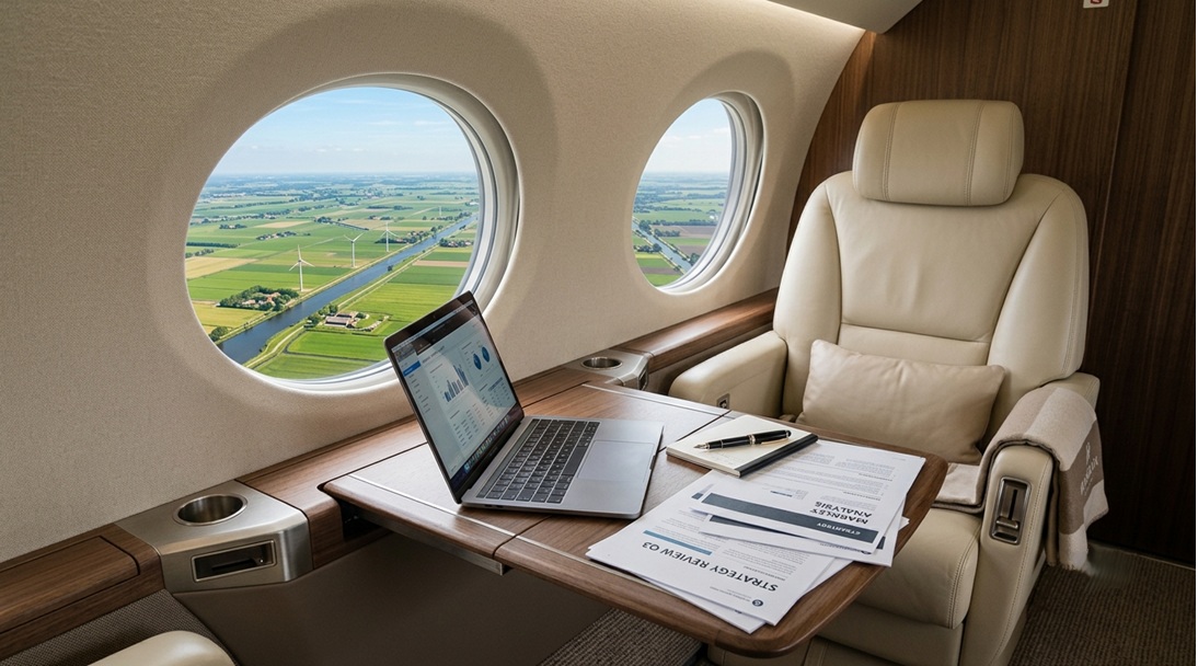 private jet cabin Amsterdam