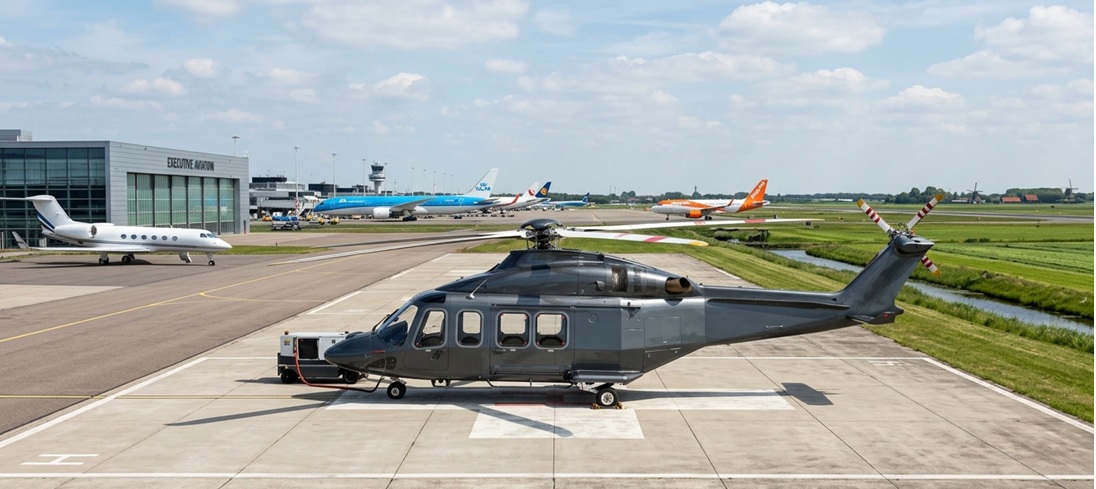 private helicopter Amsterdam Schiphol Airport