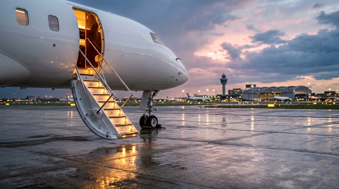 private jet boarding Amsterdam