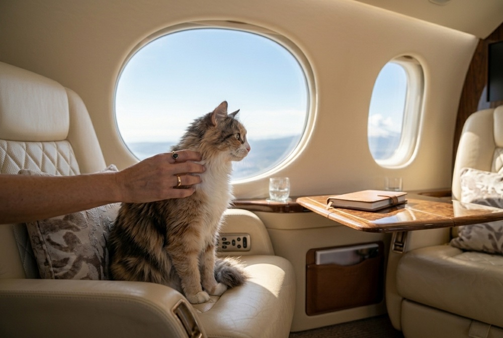 travelling with a pet on a private jet to Catania