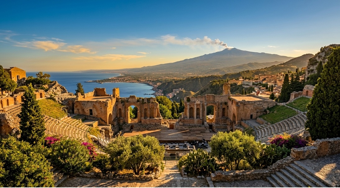 private jet charter to Taormina and Etna