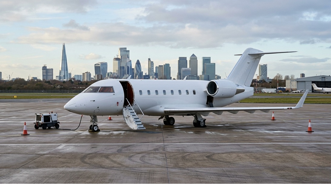 private jet cabin interior England charter