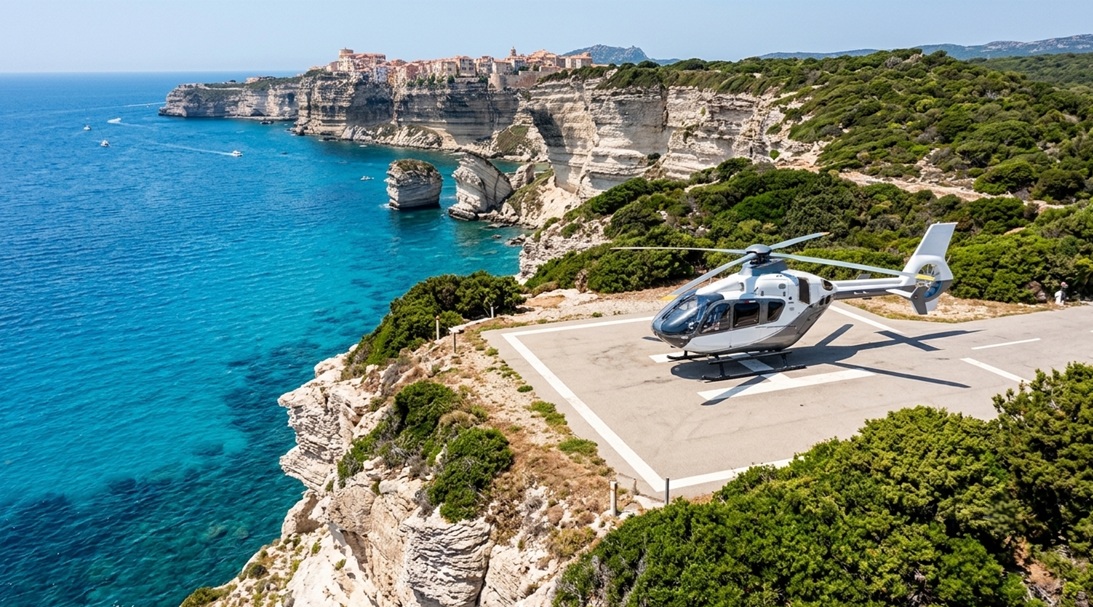 helicopter transfer Figari Bonifacio