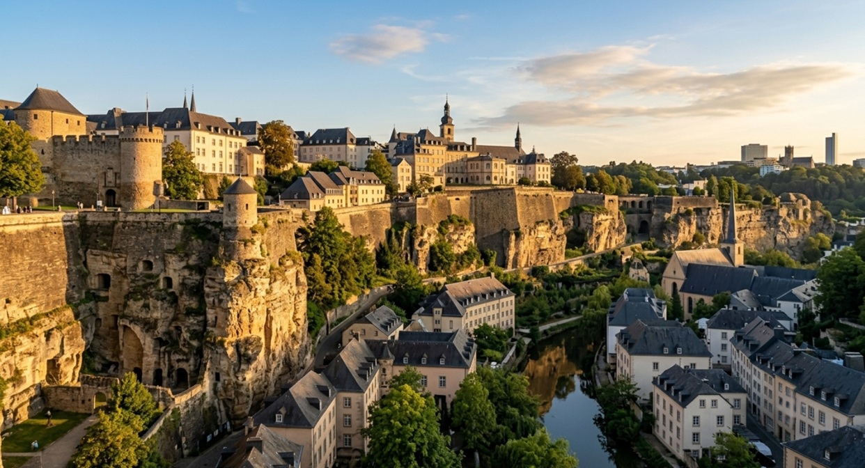 Luxembourg City old town private jet charter