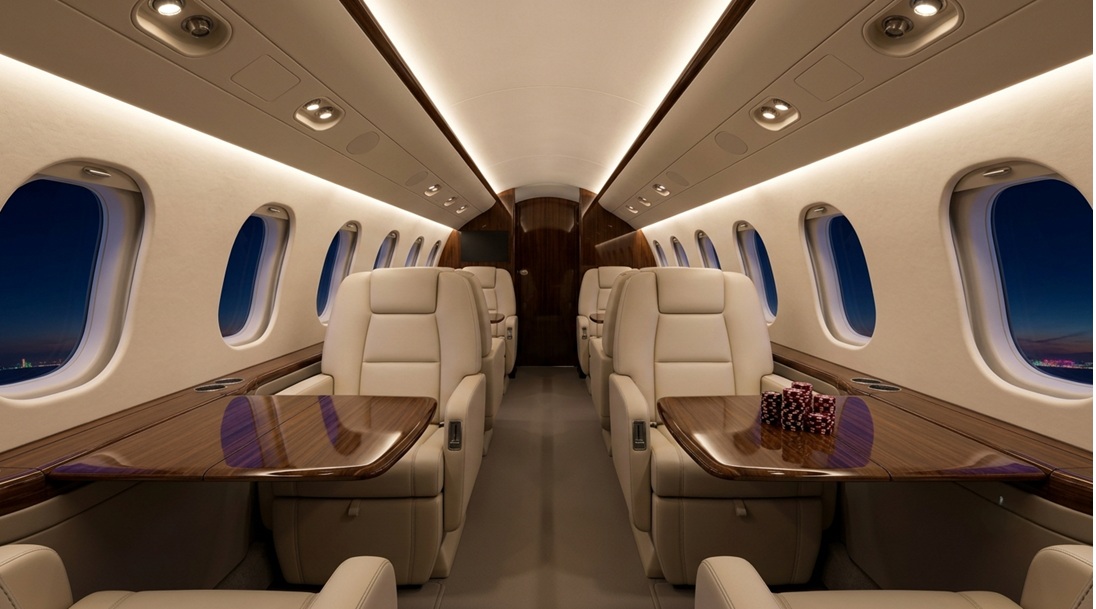 private jet cabin interior Macau charter