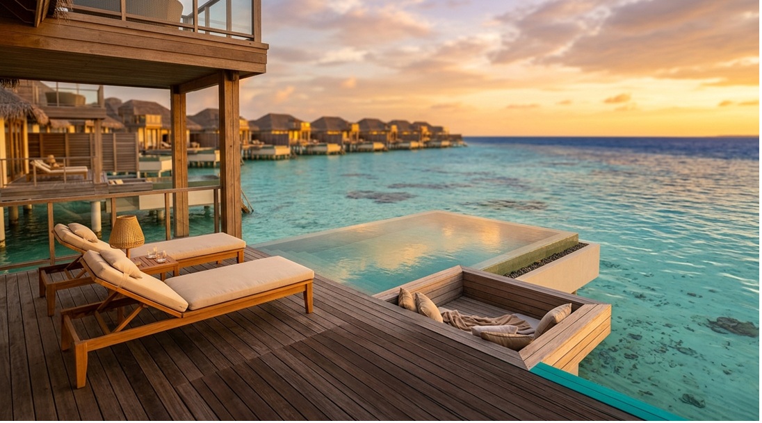 luxury overwater villa in the Maldives