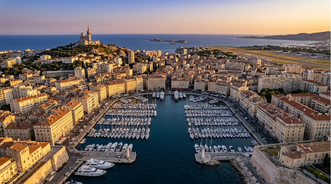 private jet charter to Marseille old port