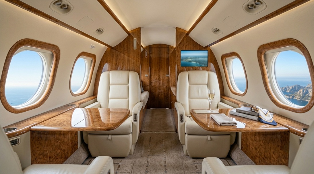 private jet cabin interior