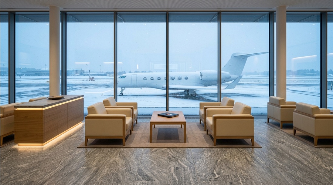 private jet VIP terminal Munich Airport