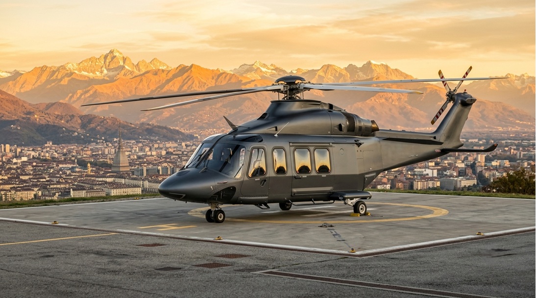 private helicopter flight Turin Alps