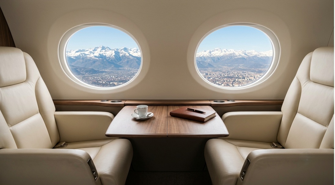 private jet cabin Turin