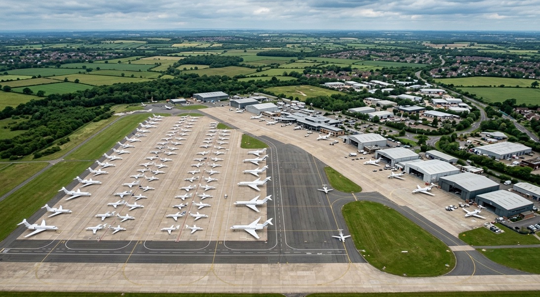 United Kingdom aerial view private jet charter