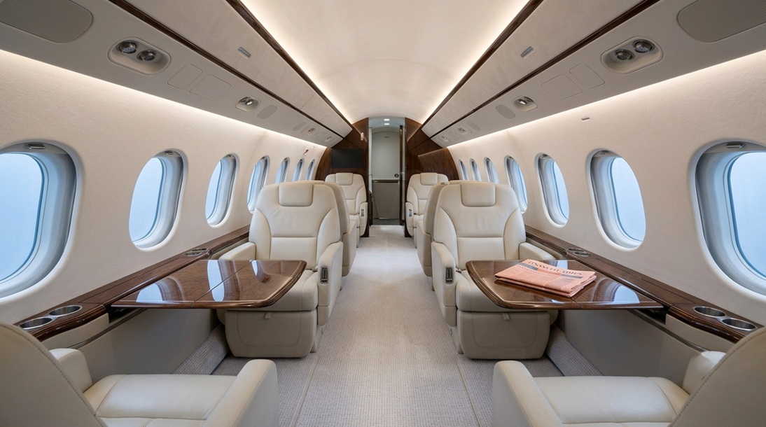 private jet cabin interior UK charter