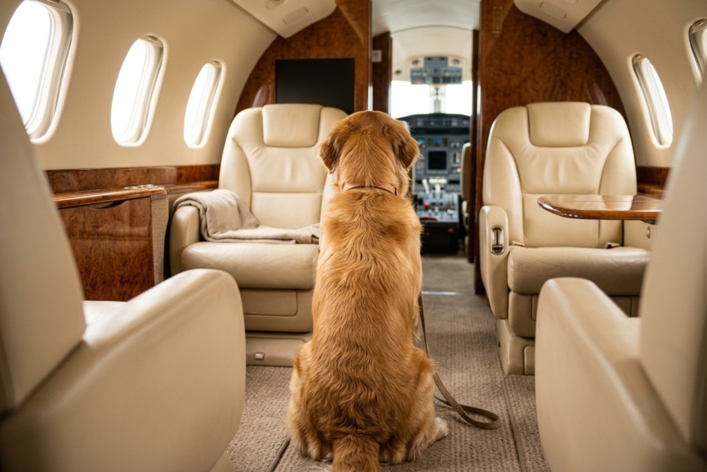 travelling with a dog on a private jet from the UK