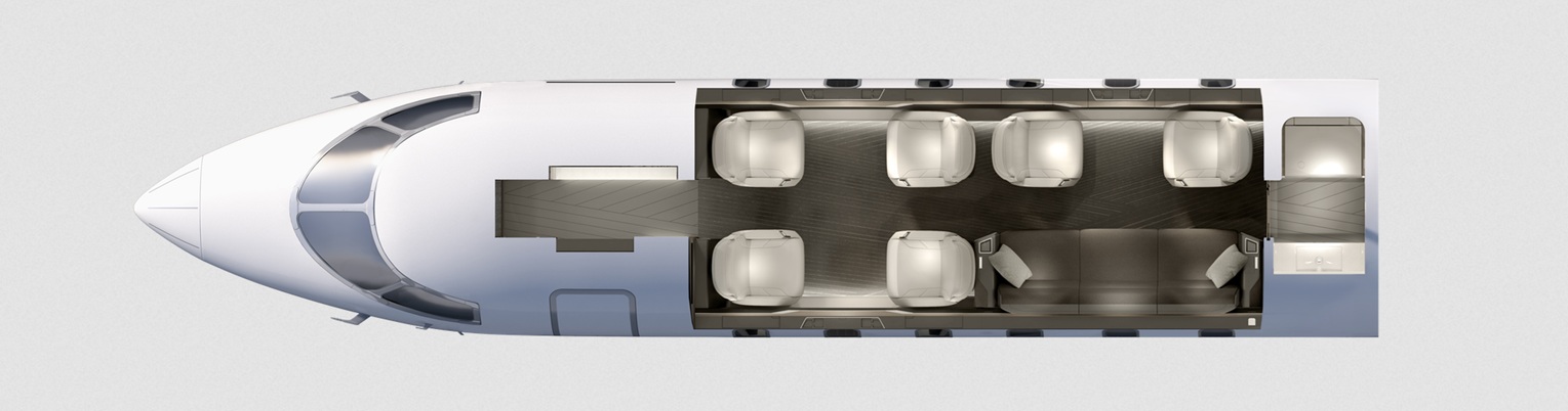 Bombardier Challenger 3500 Cabin Seating Layout