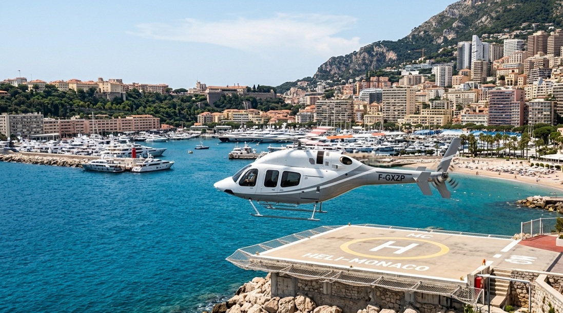 helicopter transfer Côte d'Azur to Monaco