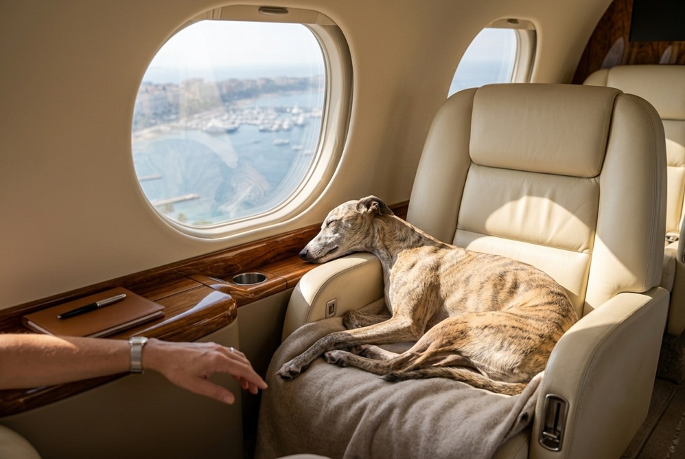 travelling with a pet on a private jet to the Côte d'Azur