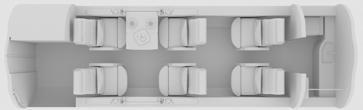 A photo of the Embraer Praetor 500's interior