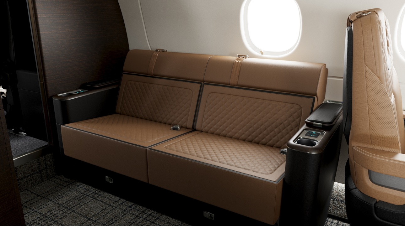Embraer Praetor 500 cabin sofa