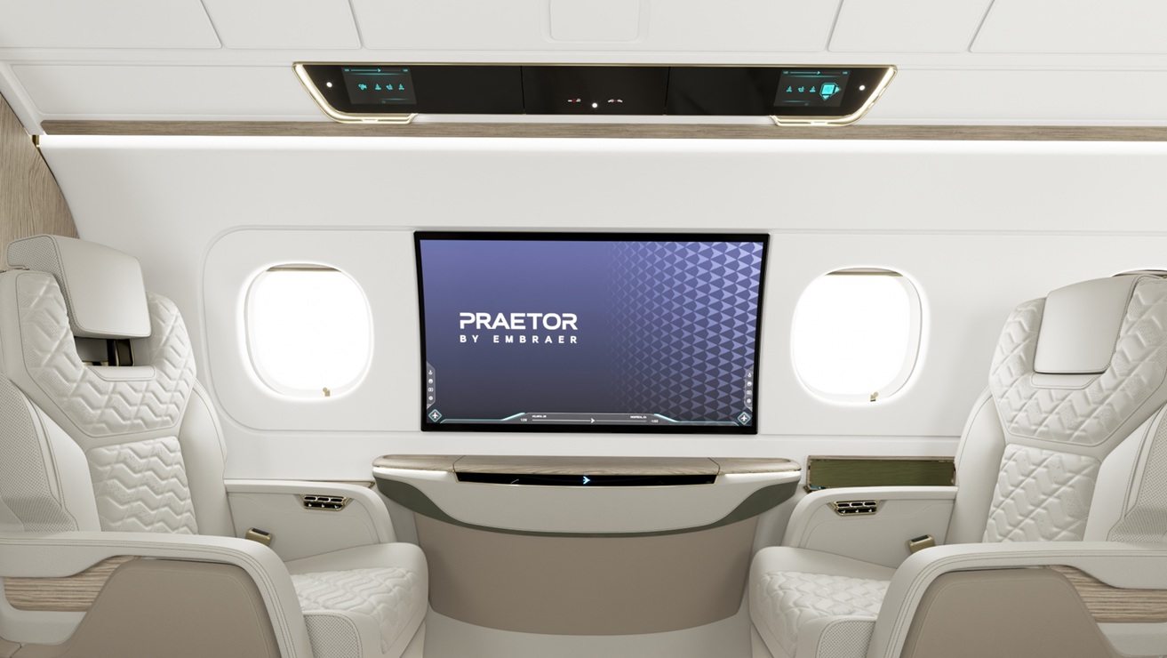 Embraer Praetor 600 Entertainment Screen and Seats