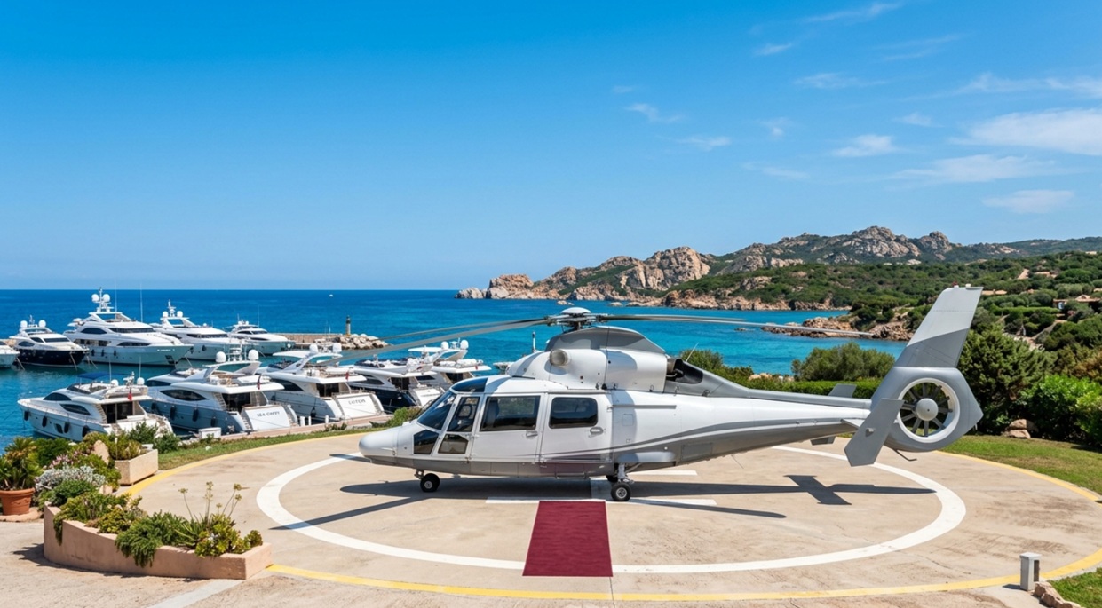 helicopter transfer Costa Smeralda