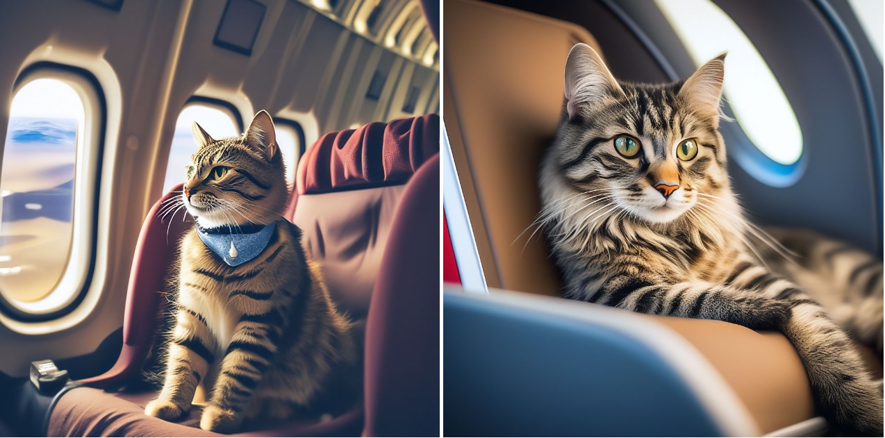 private flight with a cats in the cabin