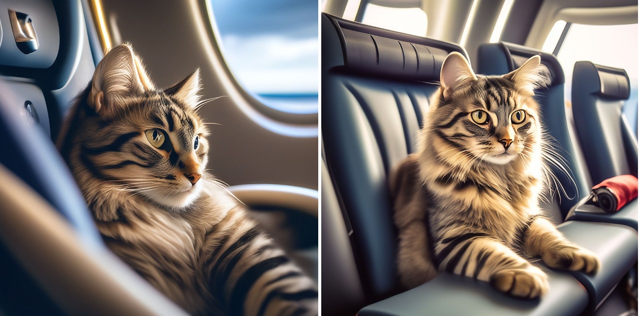 private jet with a cats
