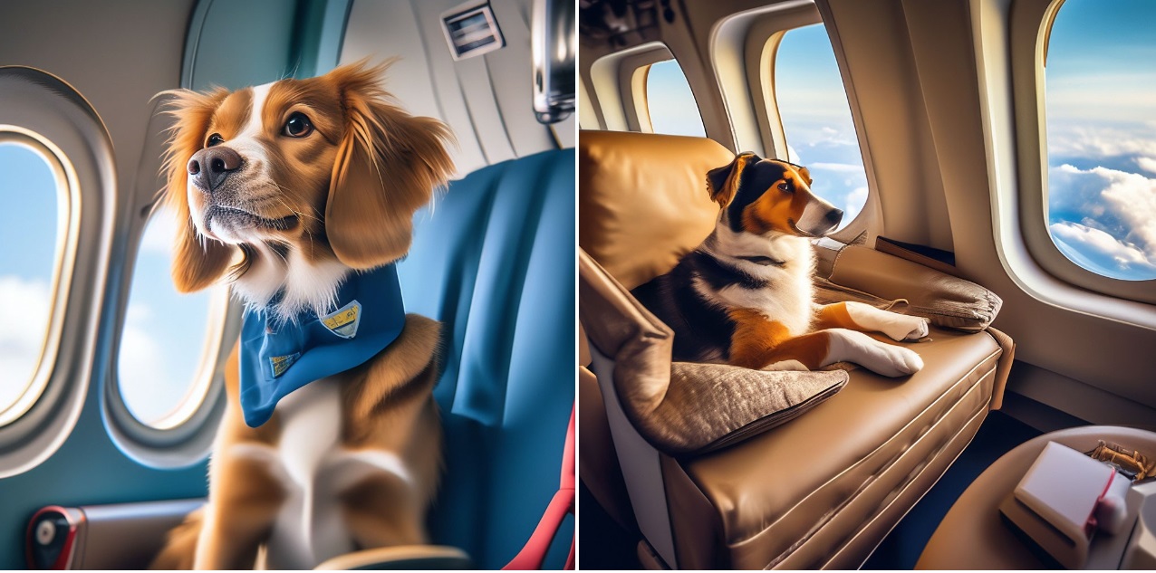 private jet flight with a dog